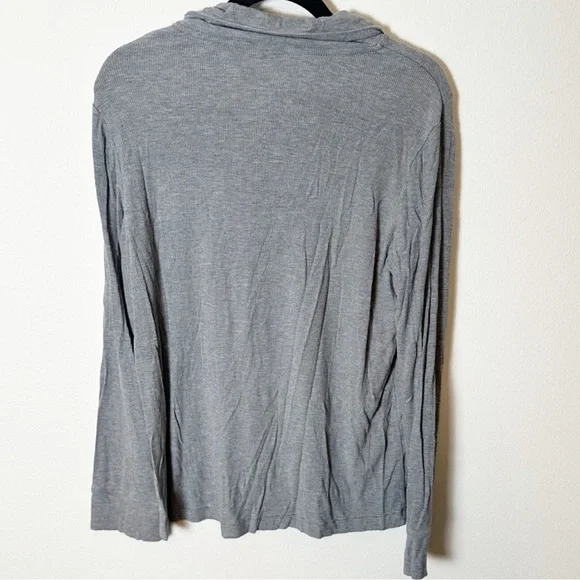 SKIMS Gray Ribbed Pajama Top Relaxed Fit - Picture 3 of 4